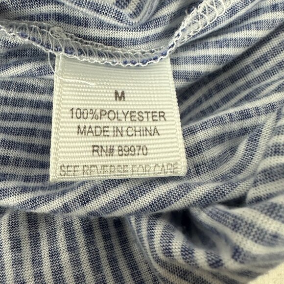 Eden & Olivia Maternity Top Blouse Medium Blue & White Stripe 3/4 Sleeve - Picture 4 of 5